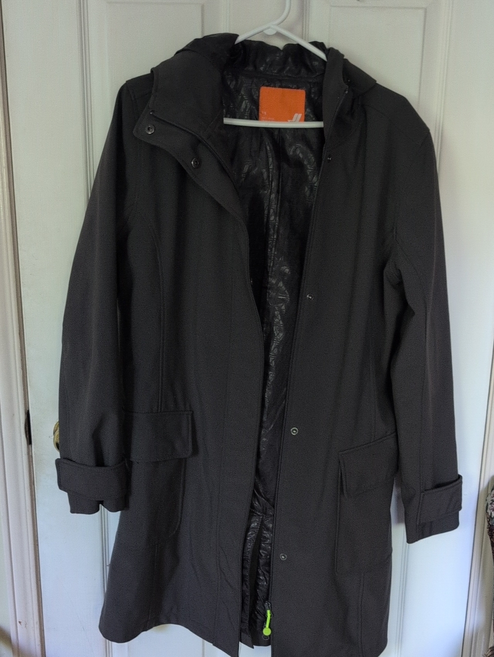 Dark Gray Hooded Long Coat